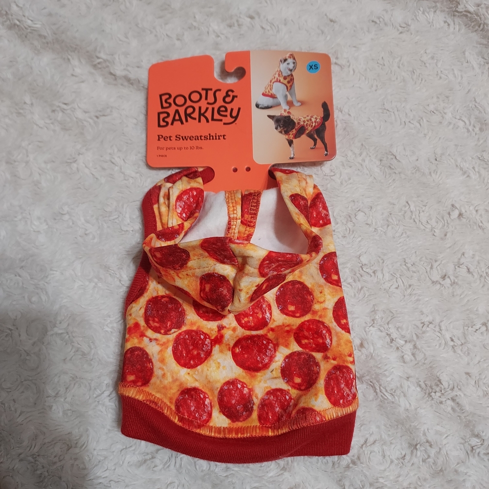 Boots & Barkley Pizza Pet Sweatshirt Dress Up Costume Halloween Quirky XS